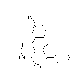 HTS00013 cyclohexyl 6-(3-hydroxyphenyl)-4-methyl-2-oxo-1,3,6-trihydropyrimidine-5-carbo xylate