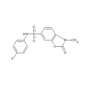HTS00038 6-{[(4-fluorophenyl)amino]sulfonyl}-3-methyl-3-hydrobenzoxazol-2-one