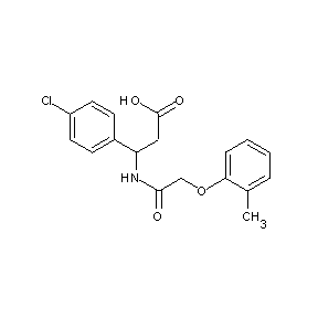 HTS00084 3-(4-chlorophenyl)-3-[2-(2-methylphenoxy)acetylamino]propanoic acid