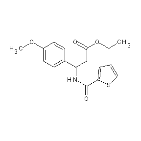 HTS00086 ethyl 3-(4-methoxyphenyl)-3-(2-thienylcarbonylamino)propanoate