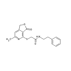 HTS00092 2-(6-methyl-3-oxohydrofurano[3,4-c]pyridin-4-ylthio)-N-(2-phenylethyl)acetamid e