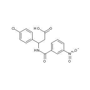 HTS00110 3-(4-chlorophenyl)-3-[(3-nitrophenyl)carbonylamino]propanoic acid