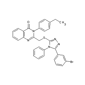 HTS05862 2-{[5-(3-bromophenyl)-4-phenyl(1,2,4-triazol-3-ylthio)]methyl}-3-(4-ethylpheny l)-3-hydroquinazolin-4-one