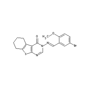 HTS05872 3-[(1E)-2-(5-bromo-2-methoxyphenyl)-1-azavinyl]-3,5,6,7,8-pentahydrobenzo[b]th iopheno[2,3-d]pyrimidin-4-one