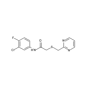 HTS08091 N-(3-chloro-4-fluorophenyl)-2-(pyrimidin-2-ylmethylthio)acetamide