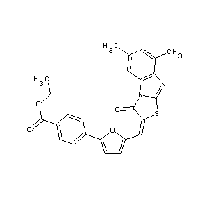 HTS11003 ethyl 4-{5-[(6,8-dimethyl-3-oxo-1,3-thiazolidino[3,2-a]benzimidazol-2-ylidene) methyl]-2-furyl}benzoate