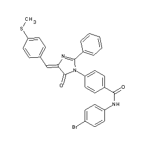 HTS11916 N-(4-bromophenyl)(4-{4-[(4-methylthiophenyl)methylene]-5-oxo-2-phenyl(1,3-diaz olinyl)}phenyl)carboxamide
