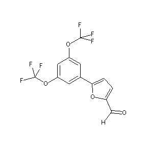 SBB001385 5-[3,5-bis(trifluoromethoxy)phenyl]furan-2-carbaldehyde