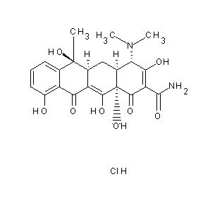 SBB006497 (4S,6S,12aS,4aS,5aS)-4-(dimethylamino)-3,6,10,12,12a-pentahydroxy-6-methyl-1,1 1-dioxo-4,5,6,12a,4a,5a-hexahydronaphthacene-2-carboxamide, chloride