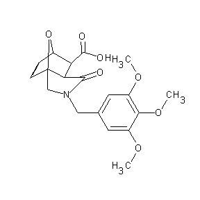 SBB013267 4-oxo-3-[(3,4,5-trimethoxyphenyl)methyl]-10-oxa-3-azatricyclo[5.2.1.0]dec -8-ene-6-carboxylic acid