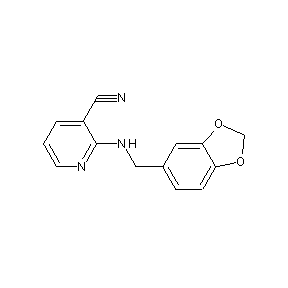 SBB013820 2-[(2H-benzo[3,4-d]1,3-dioxolan-5-ylmethyl)amino]pyridine-3-carbonitrile