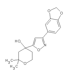 SBB013832 4-(3-(2H-benzo[d]1,3-dioxolan-5-yl)isoxazol-5-yl)-2,2-dimethyl-2H-3,4,5,6-tetr ahydropyran-4-ol