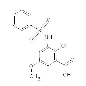 SBB014009 2-chloro-5-methoxy-3-[(phenylsulfonyl)amino]benzoic acid
