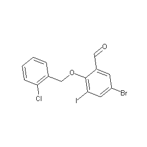SBB020120 5-bromo-2-[(2-chlorophenyl)methoxy]-3-iodobenzaldehyde