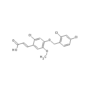 SBB023896 (2E)-3-{4-[(2,4-dichlorophenyl)methoxy]-2-chloro-5-methoxyphenyl}prop-2-enoic acid