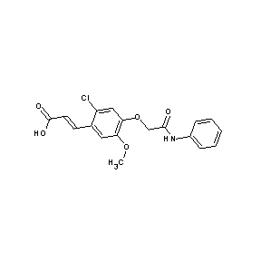 SBB023900 (2E)-3-{2-chloro-5-methoxy-4-[(N-phenylcarbamoyl)methoxy]phenyl}prop-2-enoic a cid