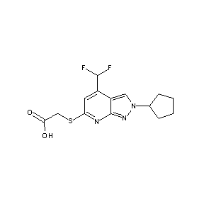 SBB026345 2-[4-(difluoromethyl)-2-cyclopentylpyrazolo[4,3-e]pyridin-6-ylthio]acetic acid