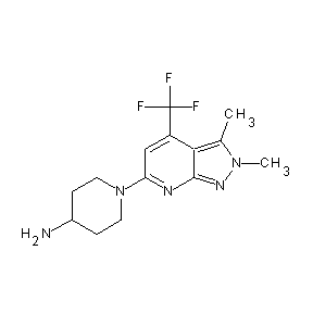 SBB026375 1-[2,3-dimethyl-4-(trifluoromethyl)pyrazolo[4,3-e]pyridin-6-yl]-4-piperidylami ne