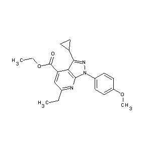 SBB026595 ethyl 3-cyclopropyl-6-ethyl-1-(4-methoxyphenyl)pyrazolo[5,4-b]pyridine-4-carbo xylate