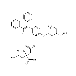 SBB080555 {2-[4-((1Z)-2-chloro-1,2-diphenylvinyl)phenoxy]ethyl}diethylamine, 2-hydroxypr opane-1,2,3-tricarboxylic acid