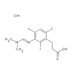 SBB080568 3-{3-[(1E)-2-(dimethylamino)-1-azavinyl]-2,4,6-triiodophenyl}propanoic acid, c hloride