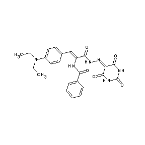 ST000046 (2Z)-3-[4-(diethylamino)phenyl]-2-(phenylcarbonylamino)-N-[(2,4,6-trioxo(1,3-d ihydropyrimidin-5-ylidene))azamethyl]prop-2-enamide