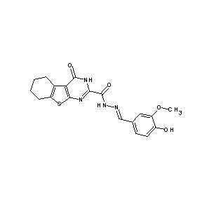 ST000058 N-[(1E)-2-(4-hydroxy-3-methoxyphenyl)-1-azavinyl](4-oxo(3,5,6,7,8-pentahydrobe nzo[b]thiopheno[2,3-d]pyrimidin-2-yl))carboxamide