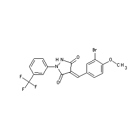 ST000070 4-[(3-bromo-4-methoxyphenyl)methylene]-1-[3-(trifluoromethyl)phenyl]-1,2-diazo lidine-3,5-dione