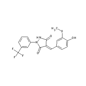 ST000076 4-[(4-hydroxy-3-methoxyphenyl)methylene]-1-[3-(trifluoromethyl)phenyl]-1,2-dia zolidine-3,5-dione