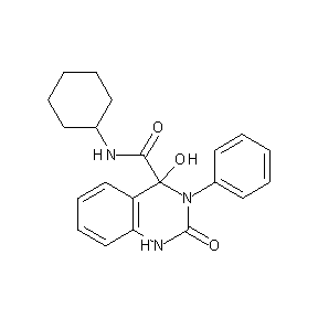 ST000089 N-cyclohexyl(4-hydroxy-2-oxo-3-phenyl(1,3,4-trihydroquinazolin-4-yl))carboxami de