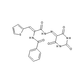 ST000090 (2Z)-2-(phenylcarbonylamino)-3-(2-thienyl)-N-[(2,4,6-trioxo(1,3-dihydropyrimid in-5-ylidene))azamethyl]prop-2-enamide