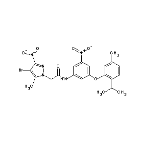 ST000109 2-(4-bromo-5-methyl-3-nitropyrazolyl)-N-{5-[5-methyl-2-(methylethyl)phenoxy]-3 -nitrophenyl}acetamide