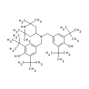ST000210 2,6-bis(tert-butyl)-4-[({[3,5-bis(tert-butyl)-4-hydroxyphenyl]methyl}(2,2,6,6- tetramethyl(4-piperidyl))amino)methyl]phenol