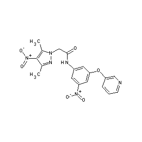 ST000425 2-(3,5-dimethyl-4-nitropyrazolyl)-N-(3-nitro-5-(3-pyridyloxy)phenyl)acetamide