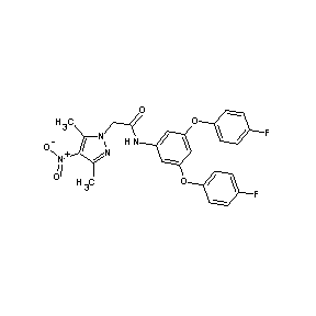 ST000428 N-[3,5-bis(4-fluorophenoxy)phenyl]-2-(3,5-dimethyl-4-nitropyrazolyl)acetamide