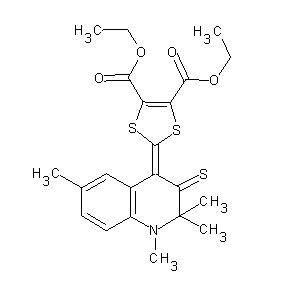 ST000481 ethyl 5-(ethoxycarbonyl)-2-(1,2,2,6-tetramethyl-3-thioxo(4-1,2-dihydroquinolyl idene))-1,3-dithiolene-4-carboxylate