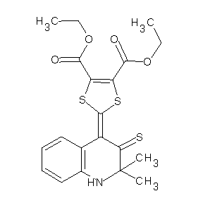 ST000482 ethyl 2-(2,2-dimethyl-3-thioxo(4-1,2-dihydroquinolylidene))-5-(ethoxycarbonyl) -1,3-dithiolene-4-carboxylate