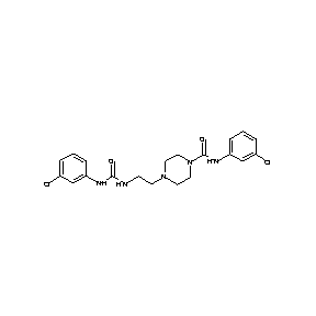 ST000492 N-(3-chlorophenyl)[4-(2-{[(3-chlorophenyl)amino]carbonylamino}ethyl)piperaziny l]carboxamide