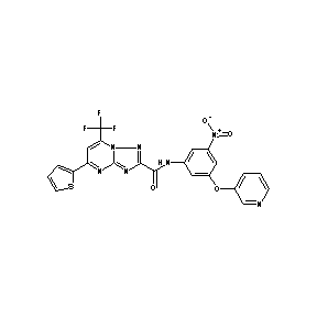ST000681 N-(3-nitro-5-(3-pyridyloxy)phenyl)[5-(2-thienyl)-7-(trifluoromethyl)(8-hydro-1 ,2,4-triazolo[1,5-a]pyrimidin-2-yl)]carboxamide