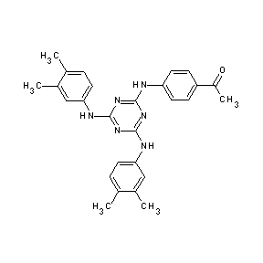 ST000693 1-acetyl-4-({4,6-bis[(3,4-dimethylphenyl)amino](1,3,5-triazin-2-yl)}amino)benz ene