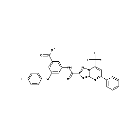 ST000707 N-[5-(4-iodophenoxy)-3-nitrophenyl][5-phenyl-7-(trifluoromethyl)(8-hydropyrazo lo[1,5-a]pyrimidin-2-yl)]carboxamide