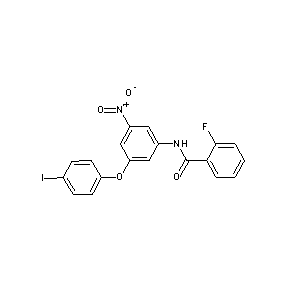 ST000725 (2-fluorophenyl)-N-[5-(4-iodophenoxy)-3-nitrophenyl]carboxamide