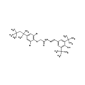 ST001097 N-{(1E)-2-[3,5-bis(tert-butyl)-4-hydroxyphenyl]-1-azavinyl}-2-[2,6-dibromo-4-( 1,1,3,3-tetramethylbutyl)phenoxy]acetamide