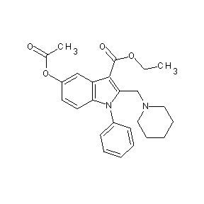 ST001786 3-(ethoxycarbonyl)-1-phenyl-2-(piperidylmethyl)indol-5-yl acetate