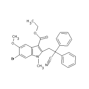 ST001801 ethyl 6-bromo-2-(2-cyano-2,2-diphenylethyl)-5-methoxy-1-methylindole-3-carboxy late