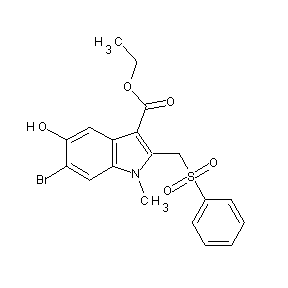 ST001810 ethyl 6-bromo-5-hydroxy-1-methyl-2-[(phenylsulfonyl)methyl]indole-3-carboxylat e