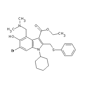 ST001829 ethyl 4-[(dimethylamino)methyl]-6-bromo-1-cyclohexyl-5-hydroxy-2-(phenylthiome thyl)indole-3-carboxylate