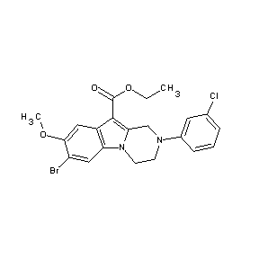ST001863 ethyl 7-bromo-2-(3-chlorophenyl)-8-methoxypiperazino[1,2-a]indole-10-carboxyla te