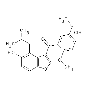 ST001881 2,5-dimethoxyphenyl 4-[(dimethylamino)methyl]-5-hydroxybenzo[b]furan-3-yl keto ne, chloride