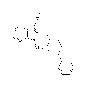 ST001982 1-methyl-2-[(4-phenylpiperazinyl)methyl]indole-3-carbonitrile